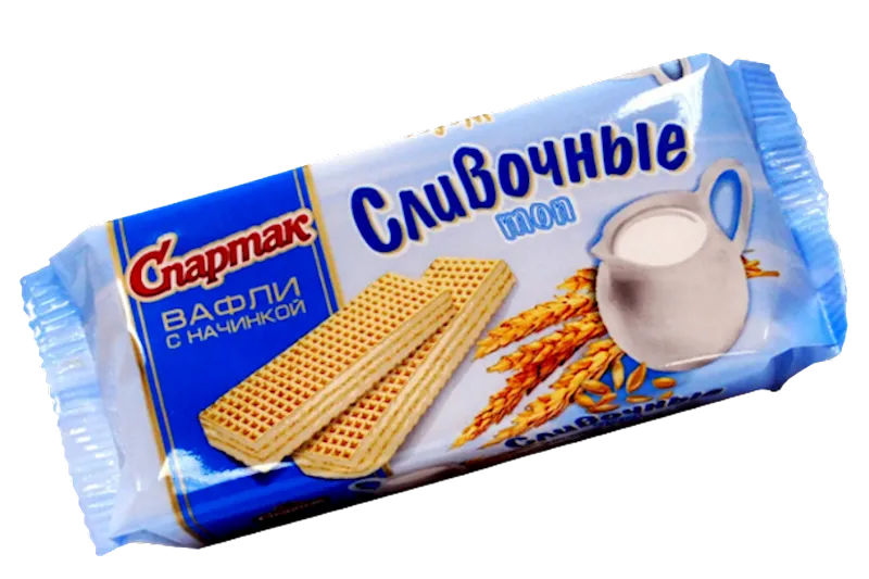 WAFFLES SLIVOCHNIE W/CREAM TOP 54/72GR FLOWPACK SPARTAK N9944