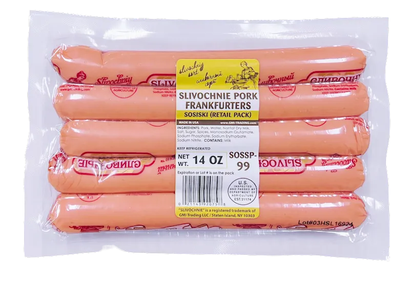 FRANKFURTERS PORK SOSISKI SLIVOCHNIE14OZ V/P N99/92075 99-SOSSP(20) BY PC