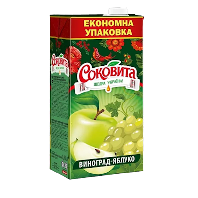 JUICE APPLE&GRAPE 12/0.95L SOKOVITA