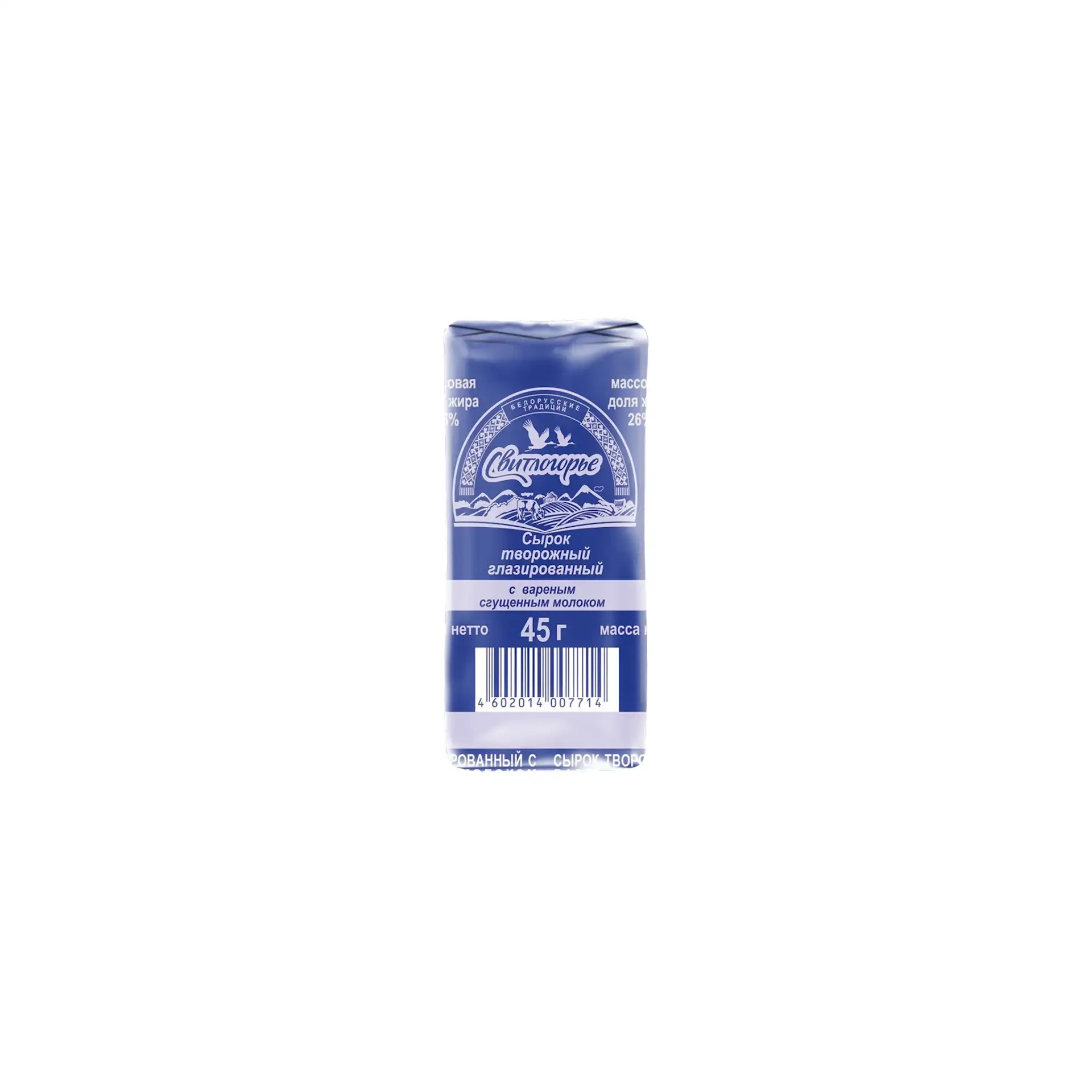 CHEESE BAR BAKED MILK GLAZED 26% 24/45GR SVETLOGORYE RUSSIA N386