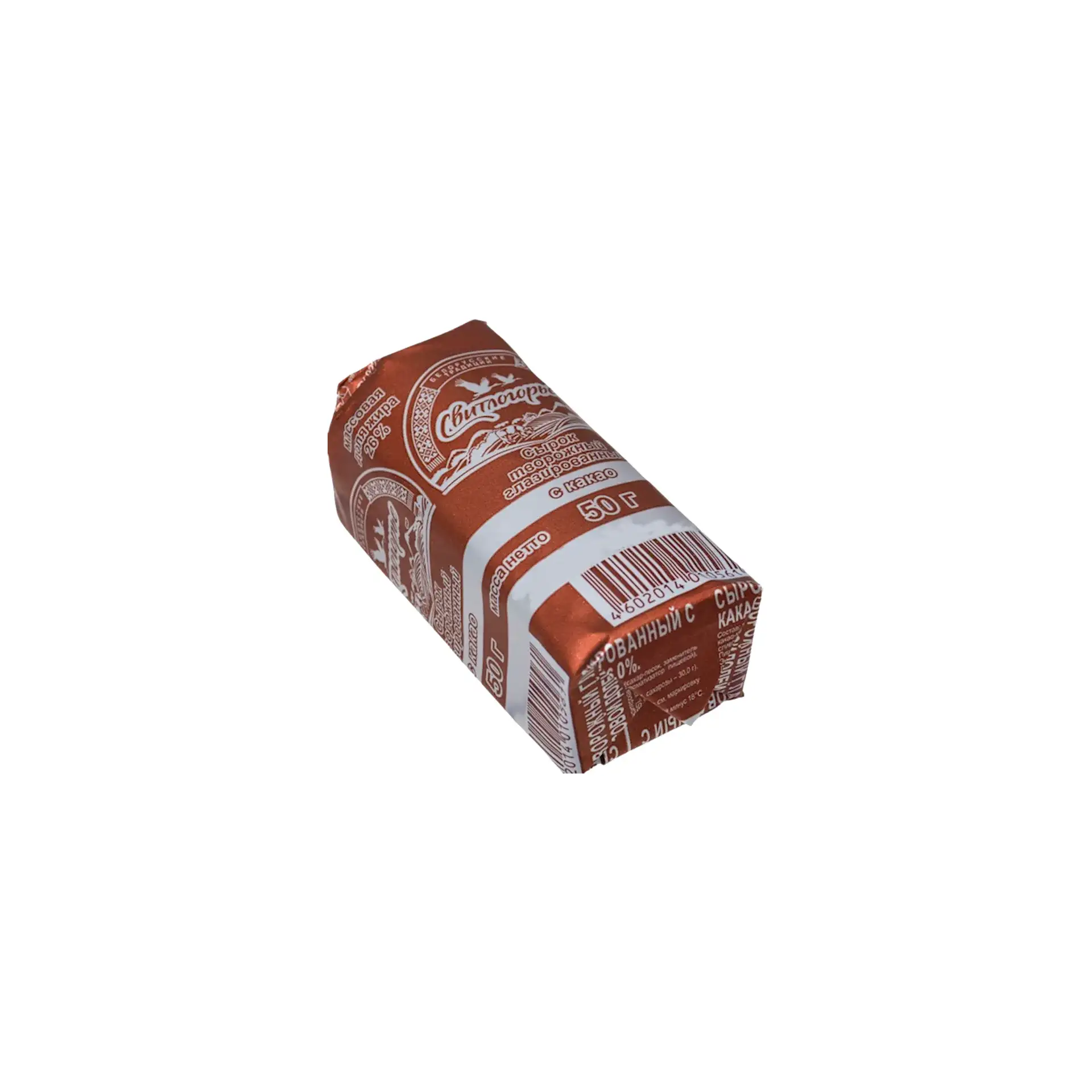 CHEESE BAR COCOA GLAZED 26% 24/50GR(2x12) SVETLOGORYE RUSSIA N387