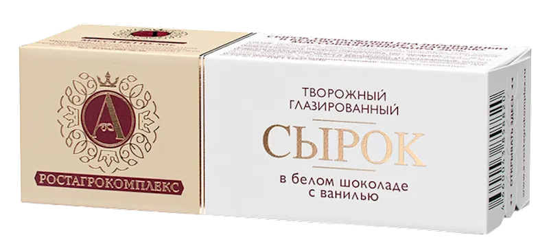 CHEESE BAR W/VANILLA WHITE CHOCO 26% GLAZED BOXED 12/50GR ROSTAGROKOMPLEX N8827