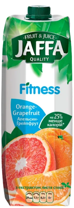 NECTAR ORANGE & GRAPEFRUIT W/STEVIA LEAVES EXTRACT FITNESS 12/0.95L JAFFA UKRAINE