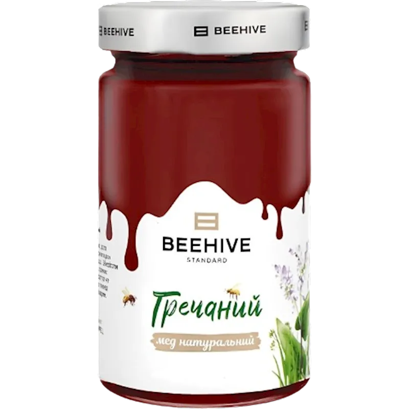 HONEY NATURAL BUCKWHEAT 6/900GR GLASS BEEHIVE #25 UKRAINE