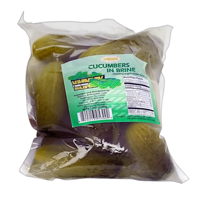 CUCUMBERS POLISH IN BRINE BAG 12/500GR SQUARE SQUA0077