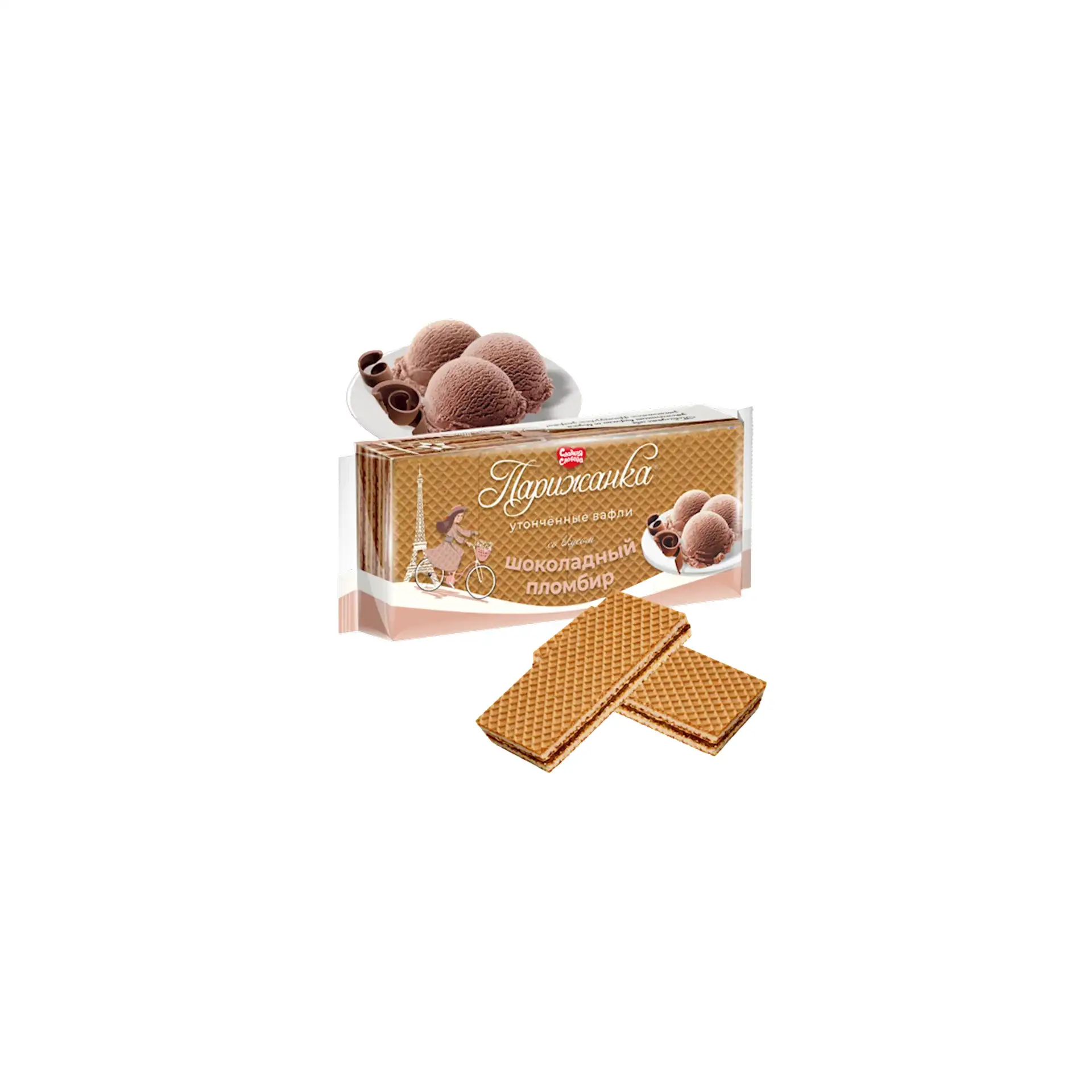 WAFFLES W/CHOCOLATE ICE CREAM FLAVOR PARISIAN 13/210GR SLADKAYA SLOBODA N10450