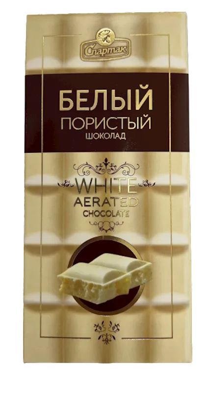 CHOCOLATE BAR WHITE AERATED 13/70GR SPARTAK N9950