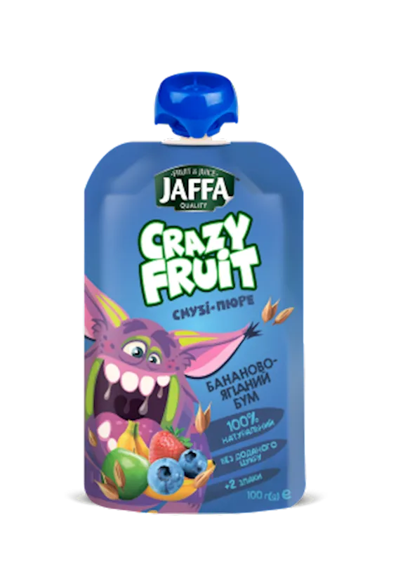 SMOOTHIE PUREE CRAZY FRUIT BANANA BERRY BOOM 16/100GR JAFFA