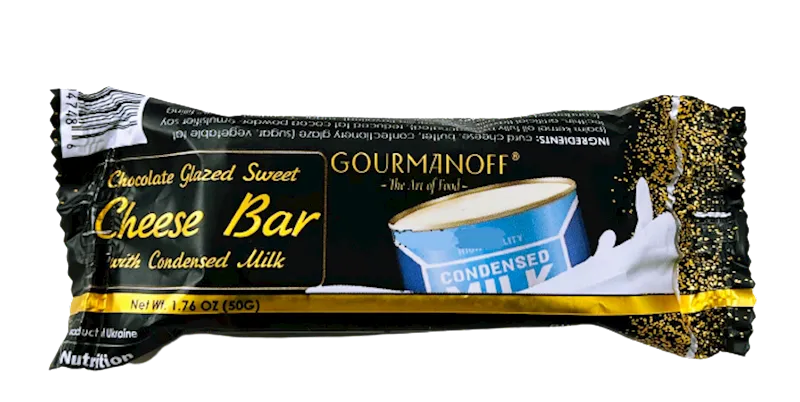 CHEESE BAR CONDENSED MILK 26% GLAZED 24/50GR GOURMANOFF N7486