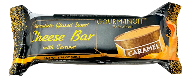 CHEESE BAR CARAMEL 26% GLAZED 24/50GR GOURMANOFF N7493