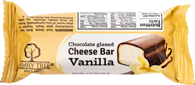 CHEESE BAR VANILLA 26% GLAZED 30/36GR FAMILY TREE N7776