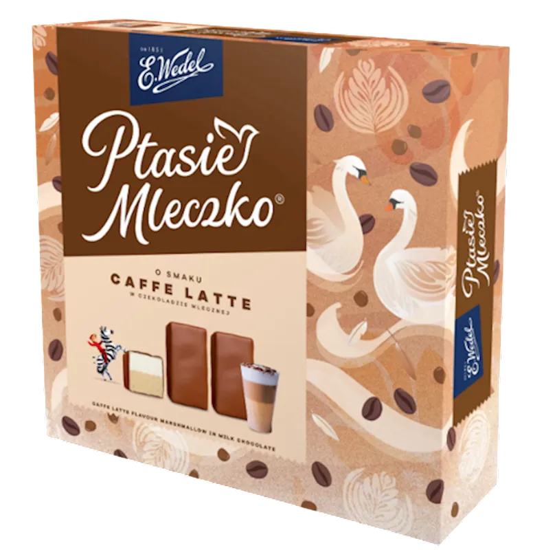 CANDIES BOXED PTASIE MLECZKO CAFFE LATTE FLAVOR IN MILK CHOCO 18/340GR E.WEDEL N2100097