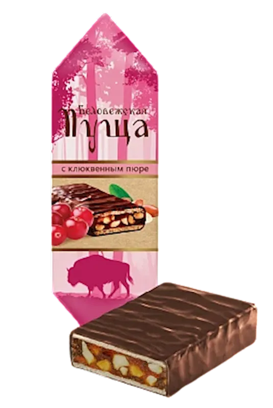 CANDIES LOOSE CHOCOLATE BELOVEZHSKAYA PUSHA W/CRANBERRY PUREE 1/6.6LB KOMMUNARKA NCW8 N427