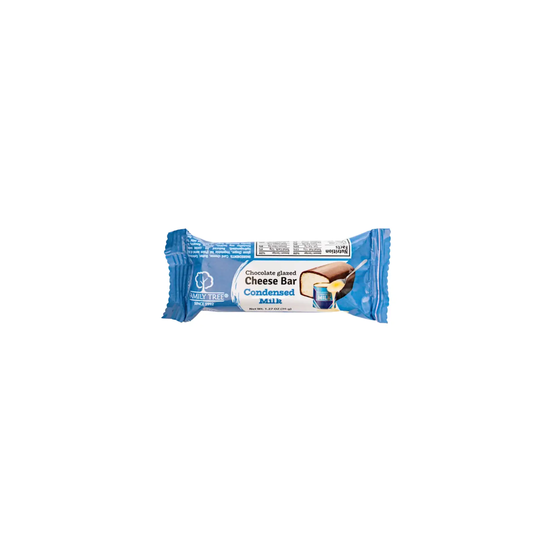 CHEESE BAR CONDENSED MILK 26% GLAZED 30/36GR FAMILY TREE N7813