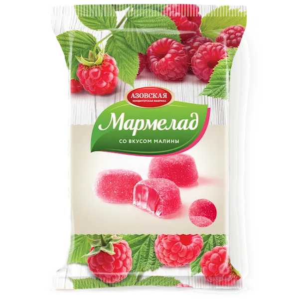 MARMELADE W/RASPBERRY FLAVOR 12/300GR AZOVSKAYA