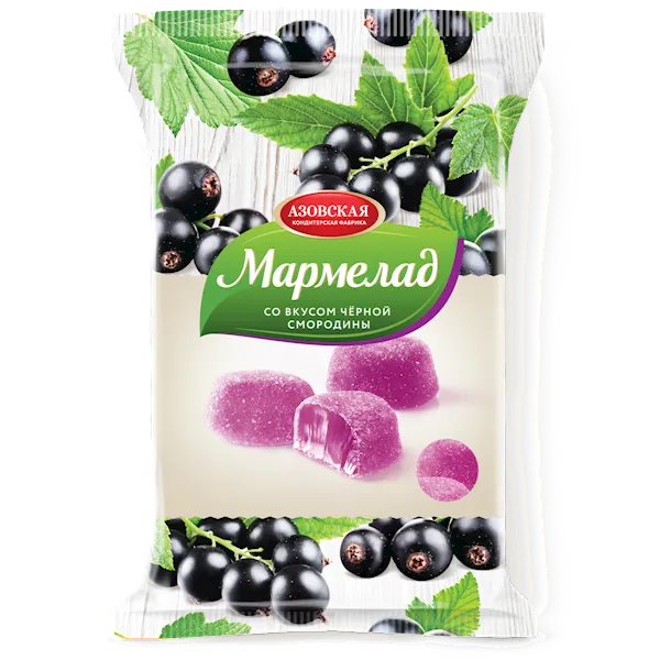 MARMELADE W/BLACK CURRANT FLAVOR 12/300GR AZOVSKAYA