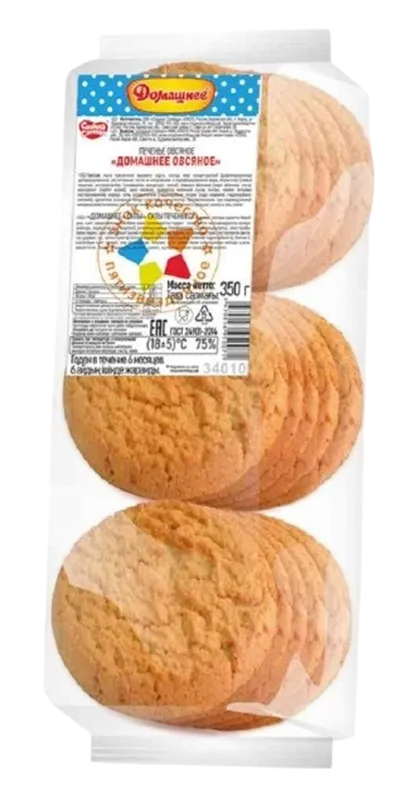 COOKIES DOMASHNEE OATMEAL 18/350GR SLADKAYA SLOBODA N34010