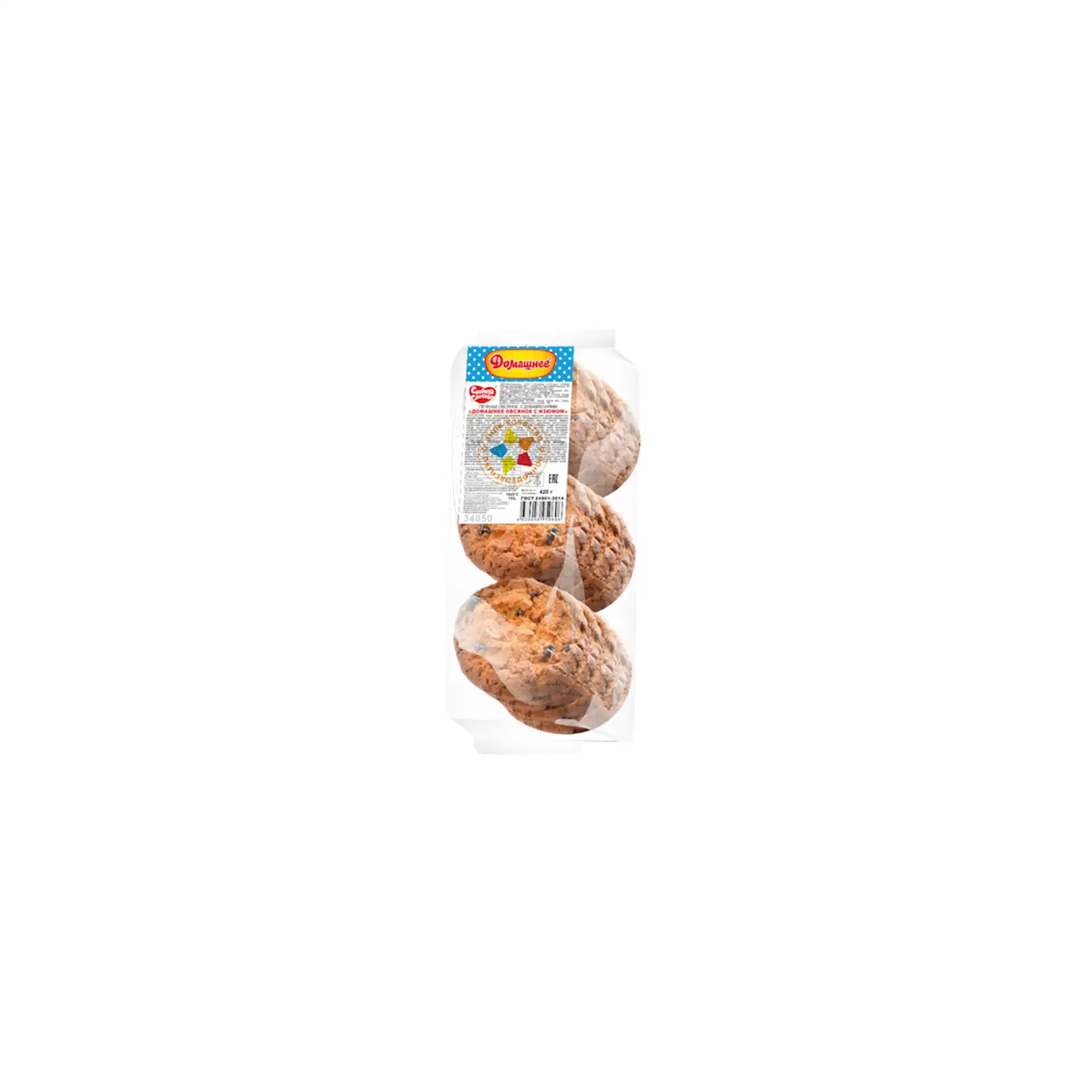 COOKIES DOMASHNEE OATMEAL W/RAISINS 12/420GR SLADKAYA SLOBODA N34050