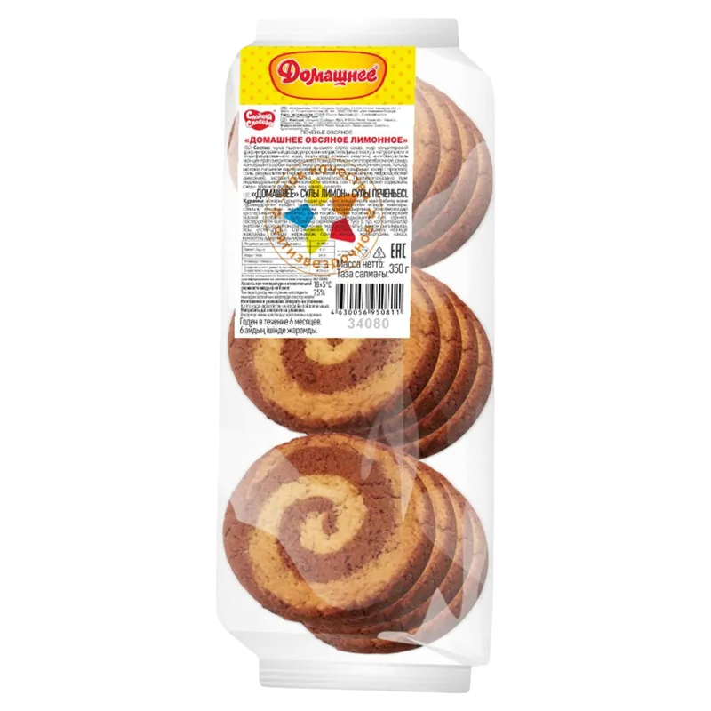 COOKIES DOMASHNEE OATMEAL LEMON 16/350GR SLADKAYA SLOBODA N34080