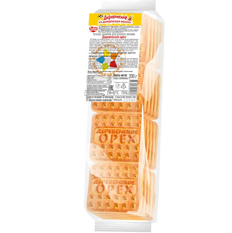 COOKIES SUGAR DEREVENSKOE W/NUTS 18/370GR SLADKAYA SLOBODA N23590