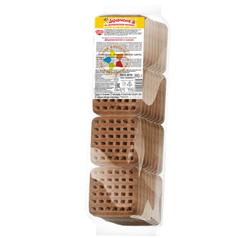 COOKIES SUGAR DEREVENSKOE W/COCOA 18/390GR SLADKAYA SLOBODA N23640