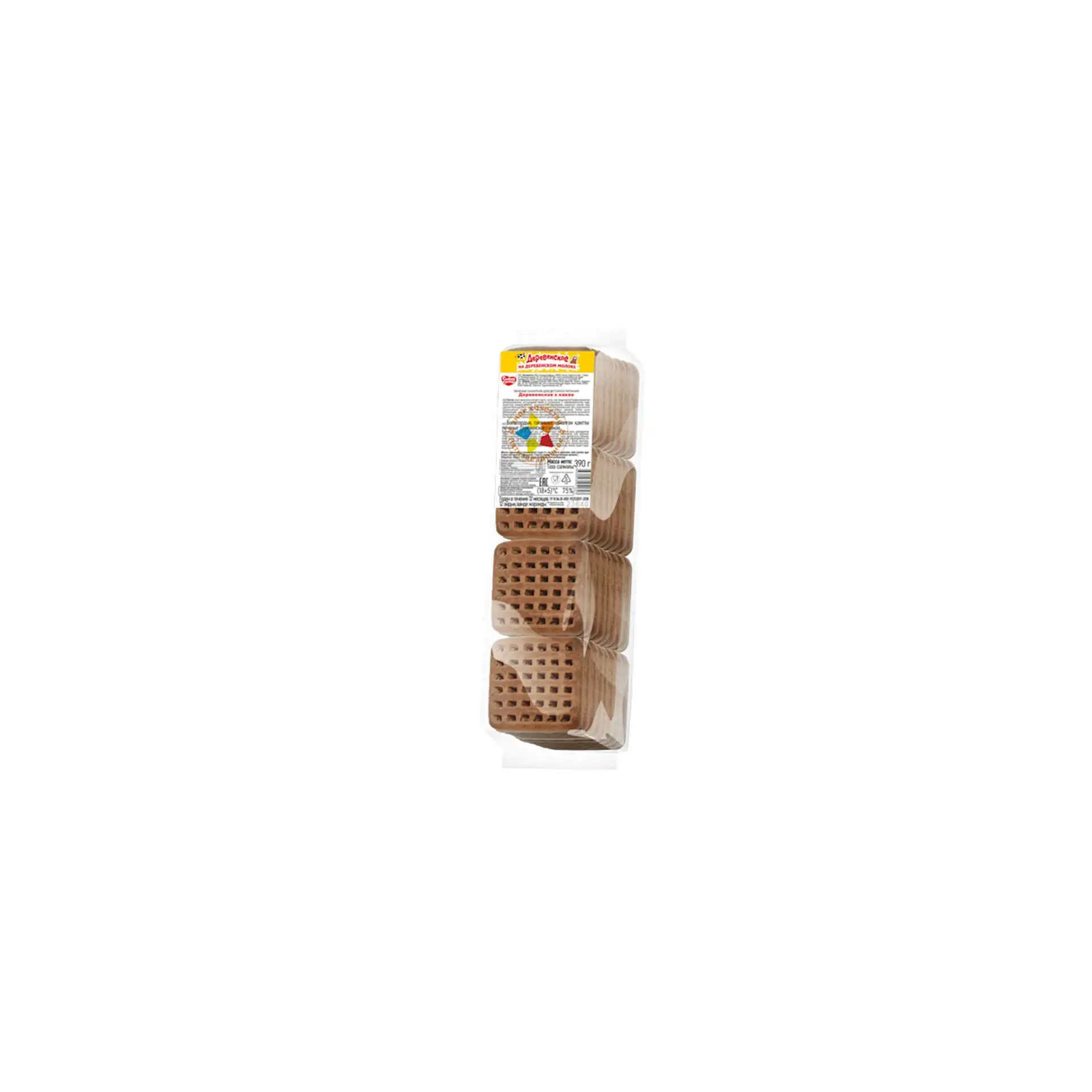 COOKIES SUGAR DEREVENSKOE W/COCOA 18/390GR SLADKAYA SLOBODA N23640