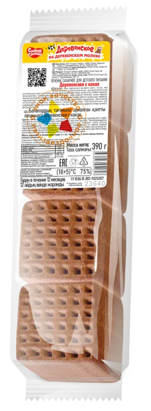 COOKIES SUGAR DEREVENSKOE W/COCOA 18/390GR SLADKAYA SLOBODA N23640