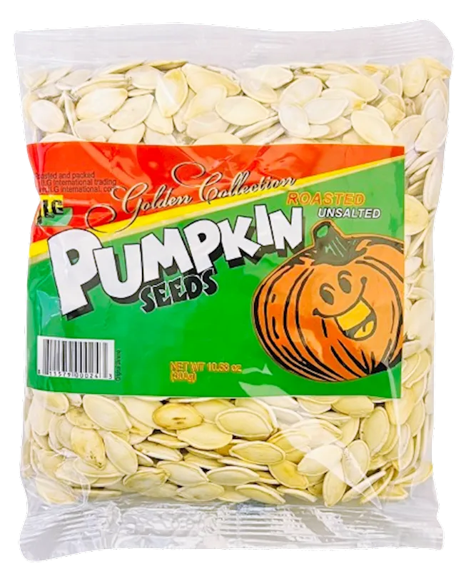 PUMPKIN SEEDS ROASTED UNSALTED 24/300GR GOLDEN COLLECTION N30203