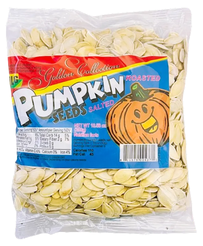 PUMPKIN SEEDS ROASTED SALTED 24/300GR GOLDEN COLLECTION