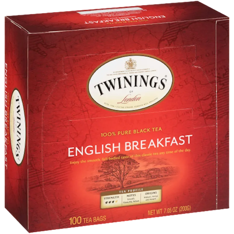 D- TEA TWININGS BLACK ENGLISH BREAKFAST 4/(100X2GR) ENGLAND NF14297