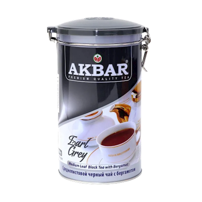 TEA AKBAR BLACK EARL GREY BIG LEAF TIN 10/450GR SRI-LANKA