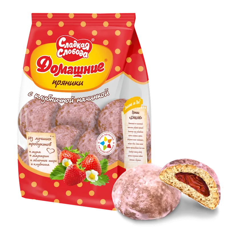 GINGERBREAD W/STRAWBERRY FLAVOR 10/300GR SLADKAYA SLOBODA N41010
