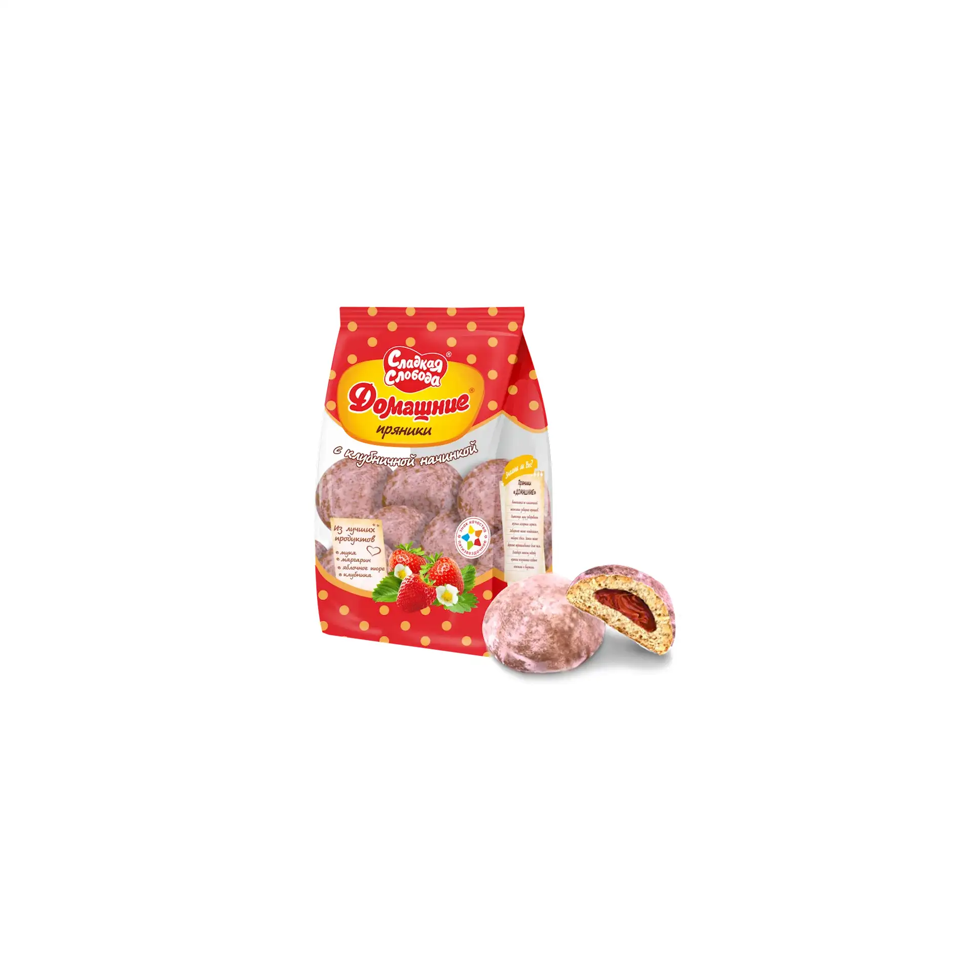 GINGERBREAD W/STRAWBERRY FLAVOR 10/300GR SLADKAYA SLOBODA N41010
