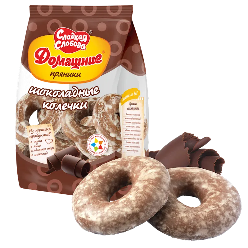 GINGERBREAD GLAZED HOMEMADE CHOCOLATE RINGS 10/350GR SLADKAYA SLOBODA N40060