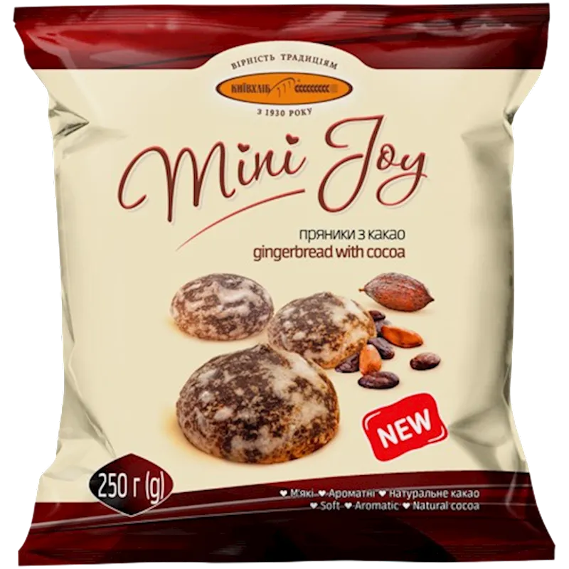 GINGERBREAD W/COCOA FLAVOR 12/250GR MINI JOY UKRAINE N5307