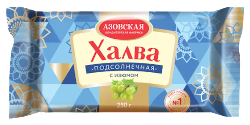HALVA SUNFLOWER W/RAISINS 18/250GR  AZOVSKAYA