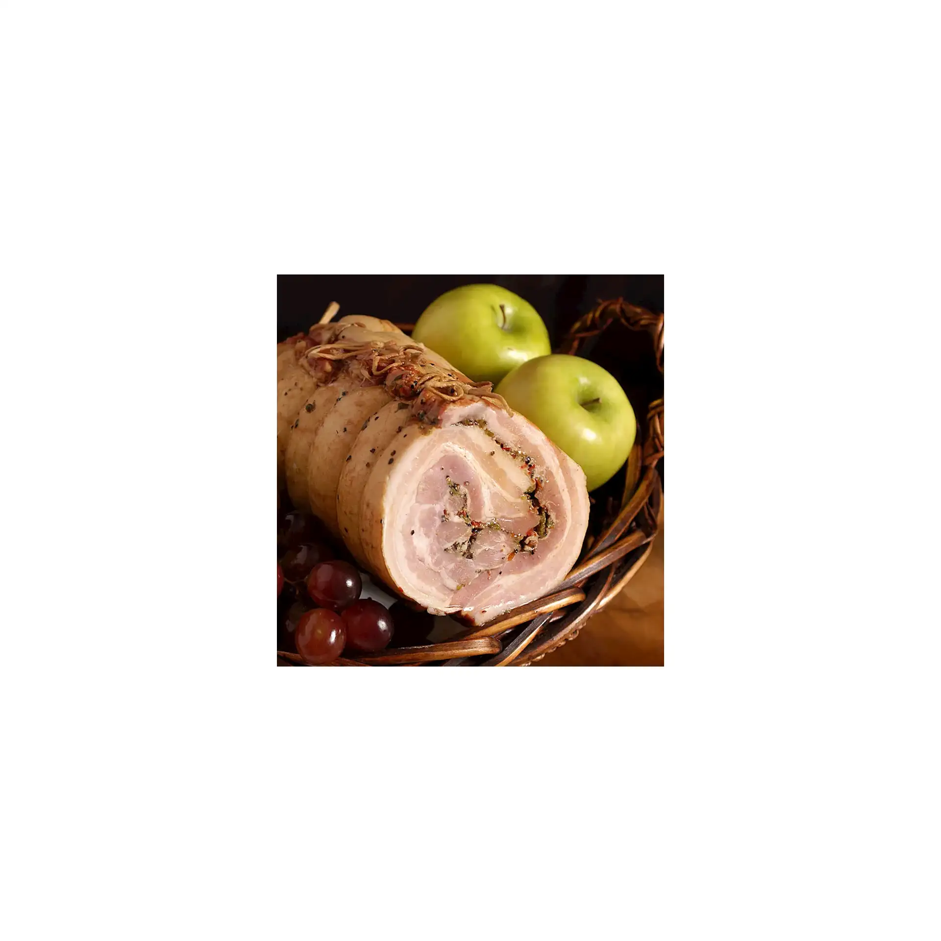 BACON ROLL COOKED W/SPICES/BOCZEK ZWIJANY 40/40LB PRE PACK CHUNK ANDY'S N1110