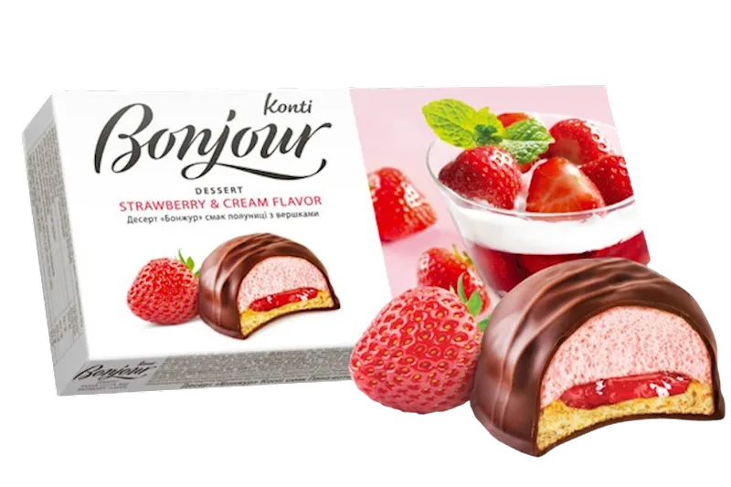 DESSERT COOKIES W/STRAWBERRY&CREAM FLAVOR 9/232GR BONJOUR UKRAINE N8250