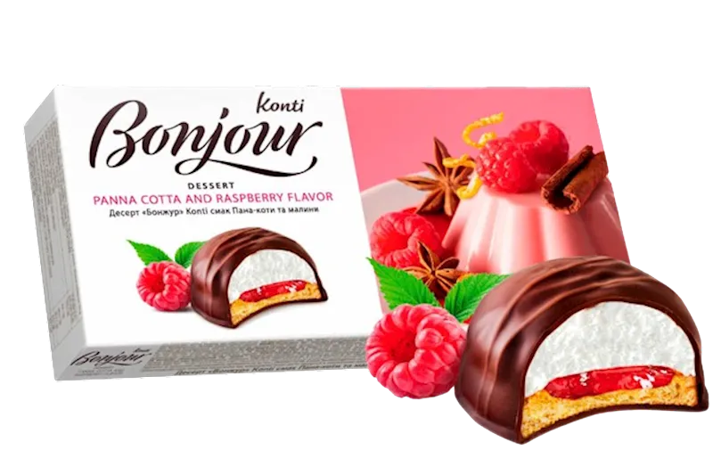 DESSERT COOKIES W/PANNA COTTA&RASPBERRY FLAVOR 9/232GR BONJOUR UKRAINE N8298