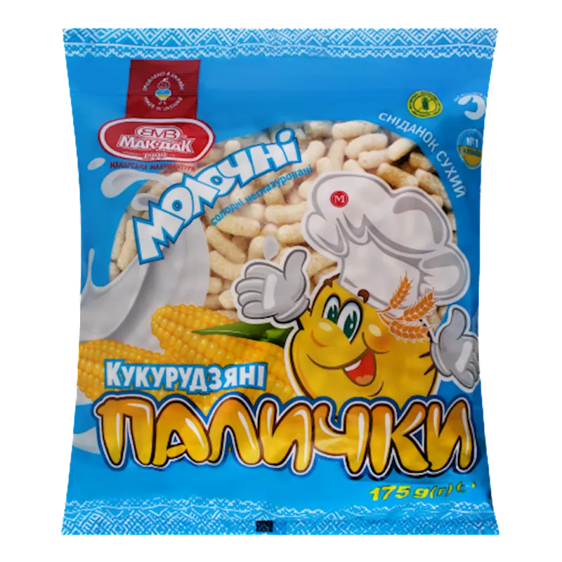 CORN STICKS MAK DAK MILK TASTE 14/175GR UKRAINE