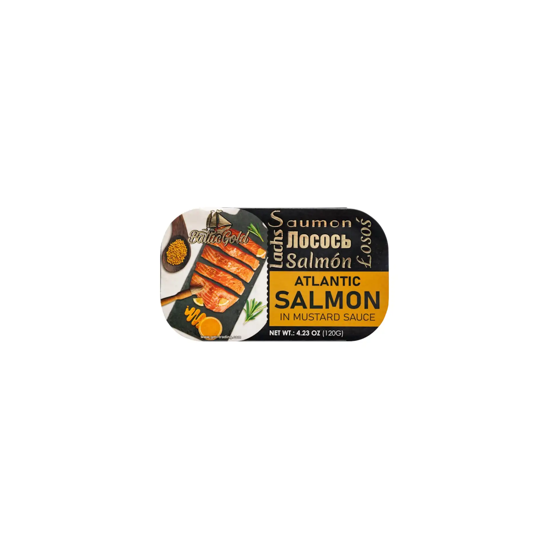 ATLANTIC SALMON IN MUSTARD SAUCE 11/120 GR BALTIC GOLD #4 LATVIA N34004