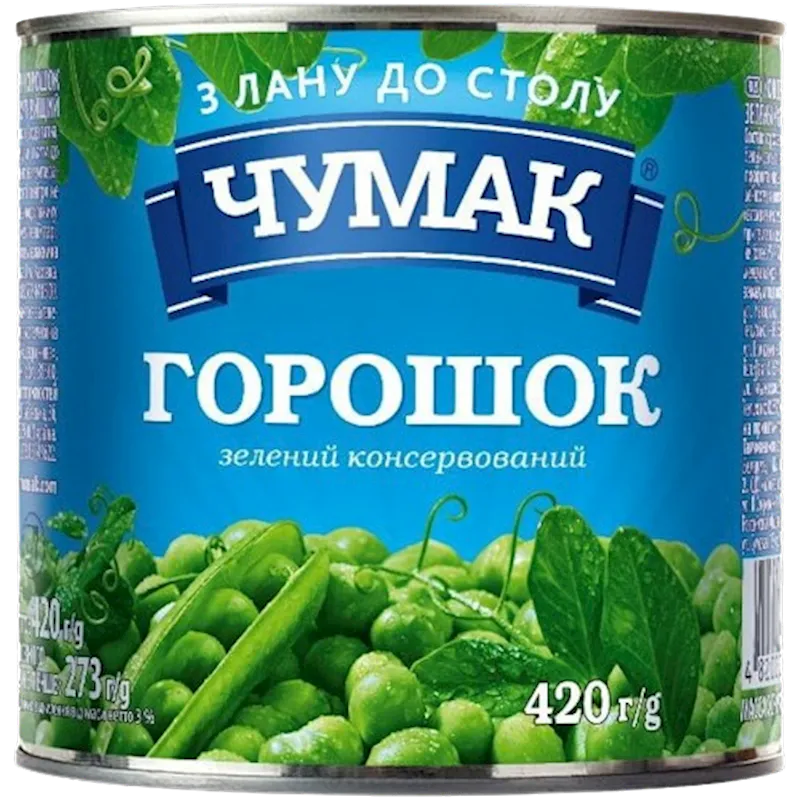 D- GREEN PEAS 12/420GR CHUMAK UKRAINE