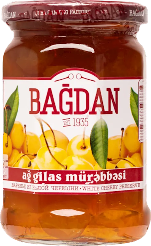 PRESERVE WHITE CHERRY 6/400G BAGDAN AZERBAIJAN N31116/9
