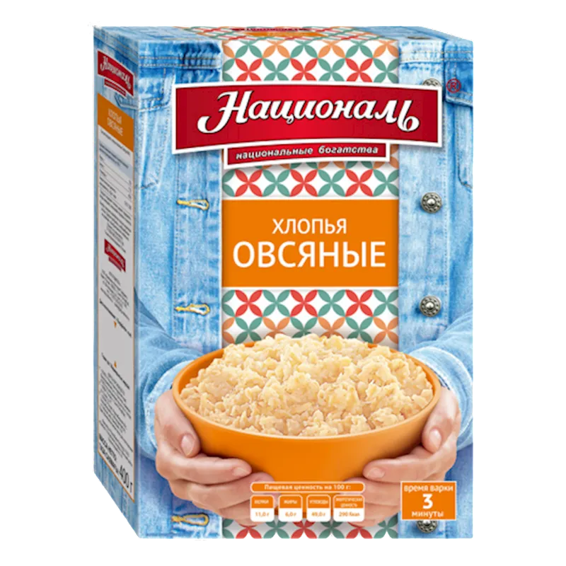 OATMEAL FLAKES 12/400GR NATSIONAL N10*