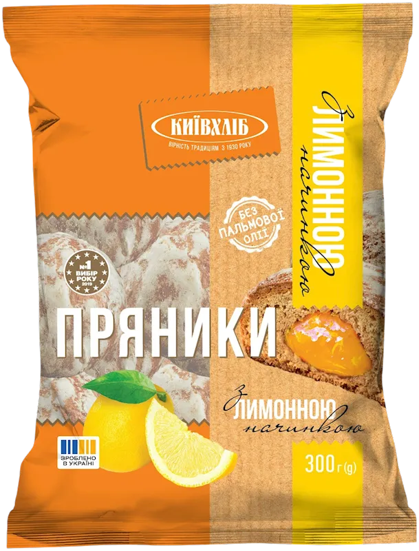 GINGERBREAD W/LEMON FLAVOR 10/300GR KYIV HLIB UKRAINE N6885