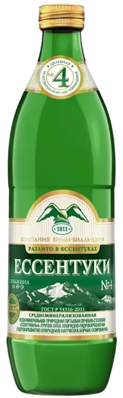 MINERAL WATER ESSENTUKI  #4 GLASS 20/0.45L RUSSIA