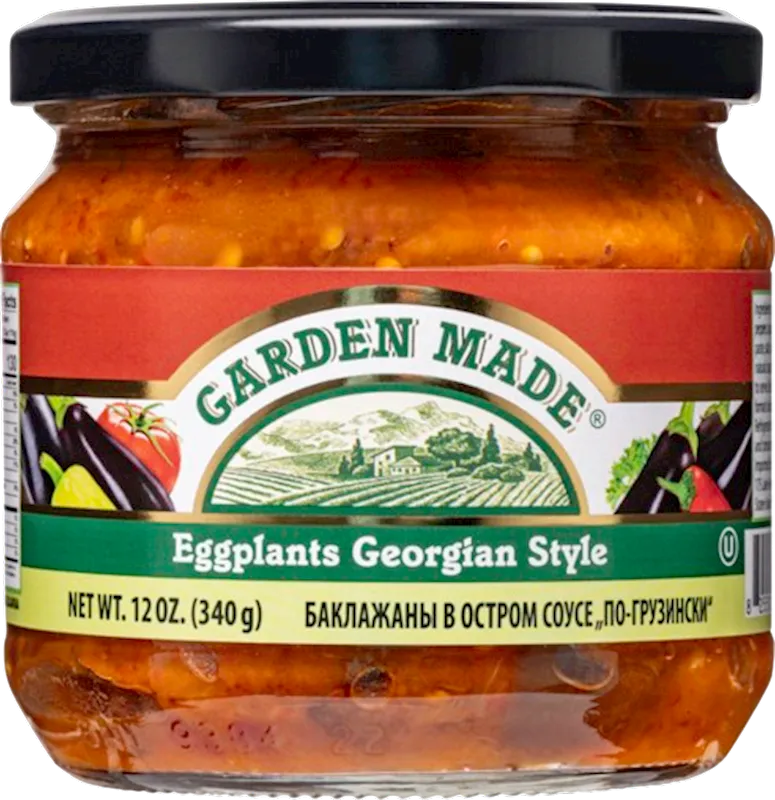 D- EGGPLANTS GEORGIAN STYLE 6/12 OZ (340GR) GARDEN MADE BULGARIA N49046