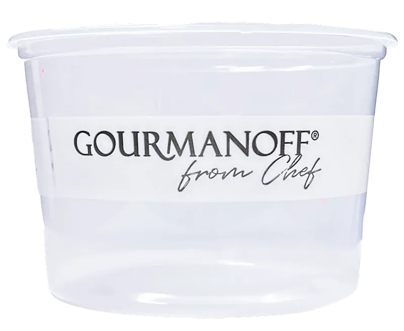 CONTAINER ROUND MEDIUM PLASTIC CLEAR GOURMANOFF 500/16OZ N291315