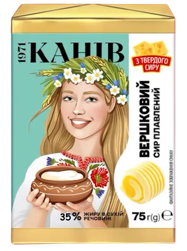 CHEESE PROCESSED VERSHKOVY 35% 24/75GR KANIV UKRAINE N0449