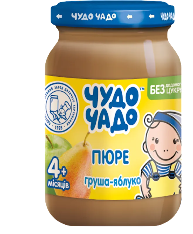 PUREE FOR BABY PEAR & APPLE FROM 4 MONTHS 6/170GR CHUDO CHADO UKRAINE